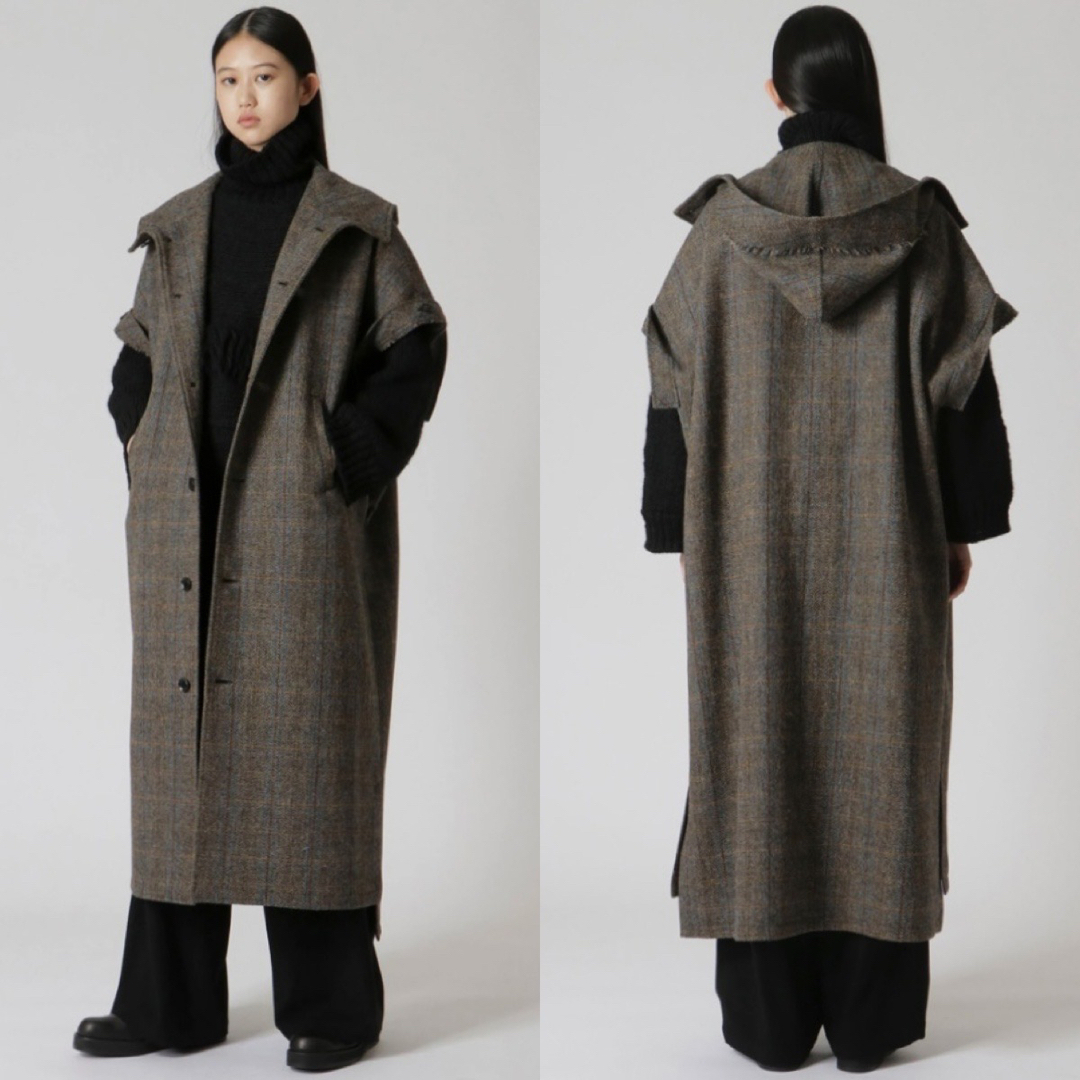 Y's(ワイズ)のY's WOOL FRENCH SLEEVE HOODED DRESS 1 レディースのワンピース(その他)の商品写真