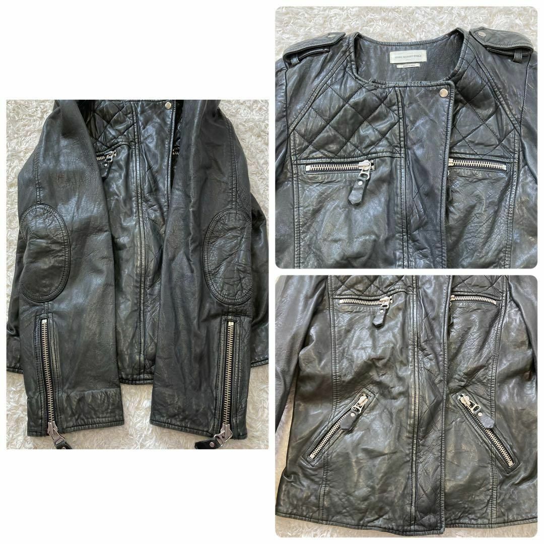 Isabel Marant(イザベルマラン)の良品★イザベルマランエトワール★シングルライダースジャケット★ラムレザー★38 レディースのジャケット/アウター(ライダースジャケット)の商品写真