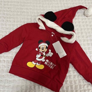 ディズニー(Disney)のディズニー ミッキー サンタ クリスマス 子供服 長袖トレーナー 新品 80cm(トレーナー)