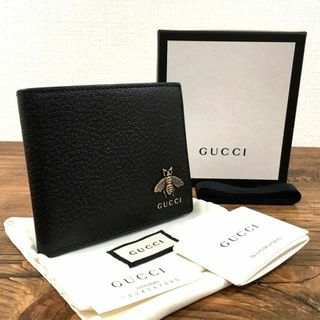 グッチ(Gucci)の未使用品 GUCCI 札入れ アニマリエ ブラック 299(折り財布)