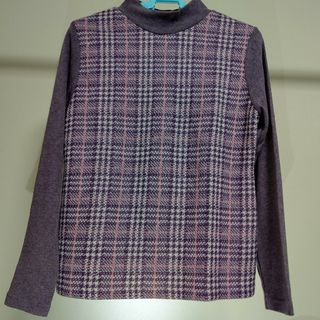 レディース　Tシャツ　ピンク紫系色　トップス　お洒落　洋服　極美品　ファッション(Tシャツ(長袖/七分))