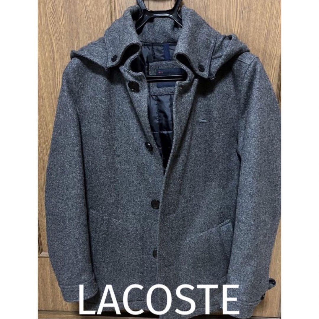 LACOSTE(ラコステ)のラコステ　ウールコート　フード付 取外し出来ます。　サイズS メンズのジャケット/アウター(ダッフルコート)の商品写真