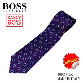 ヒューゴボス(HUGO BOSS)のヒューゴボス☆90's初期美品♪♪ イタリア製 シルク100% ドット柄ネクタイ(ネクタイ)