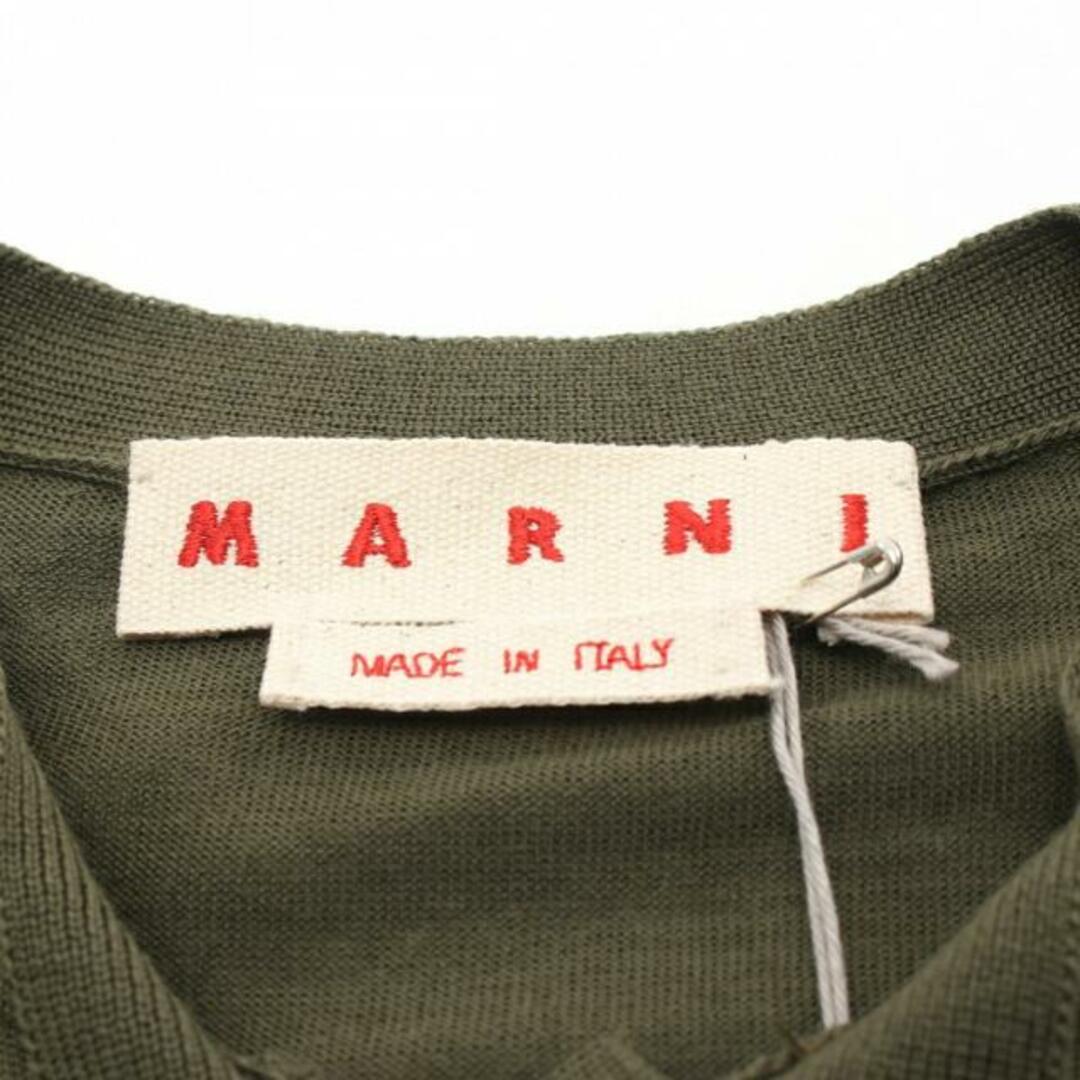 Marni(マルニ)の トップス ノースリーブ ウール カシミヤ カーキグリーン ボルドー ニット リボン レディースのトップス(カットソー(半袖/袖なし))の商品写真