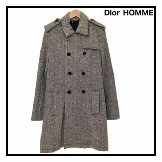 ディオールオム(DIOR HOMME)のディオールオム　ウール混チェスターコート　ジャケット　ツイード　千鳥柄　メンズ(チェスターコート)