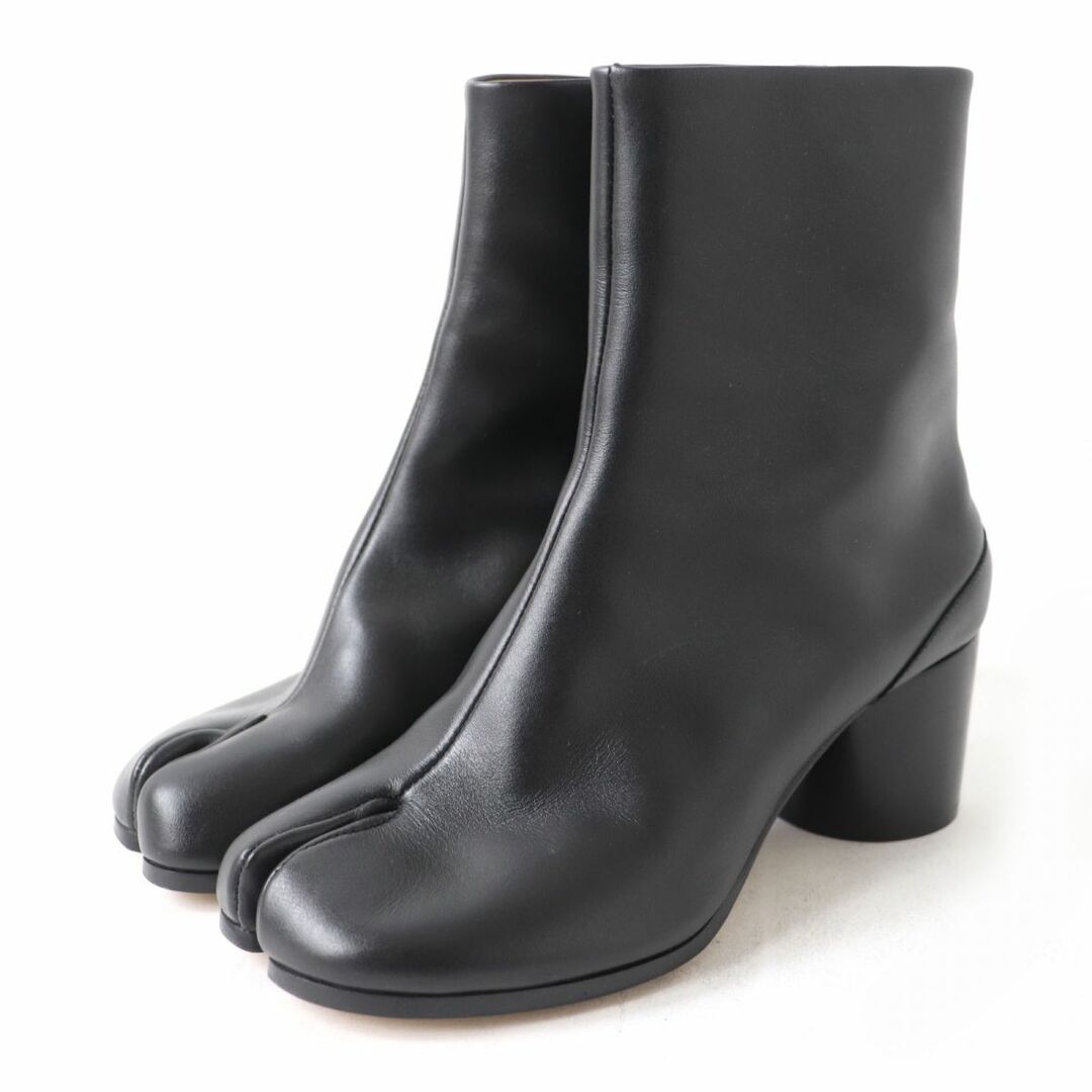 約6cmワイズ極美品☆Maison Margiela メゾン マルジェラ 22 S58WU0246 TABI タビ レザー アンクルブーツ ブラック 黒 36 レディース イタリア製 箱付き