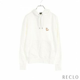 メゾンキツネ(MAISON KITSUNE')のチラックスロゴ プルオーバーパーカー コットン ホワイト(パーカー)