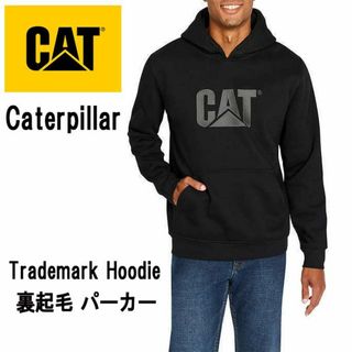 新品 2XL ★ CAT キャタピラー メンズ 裏起毛 パーカー ロゴ ブラック