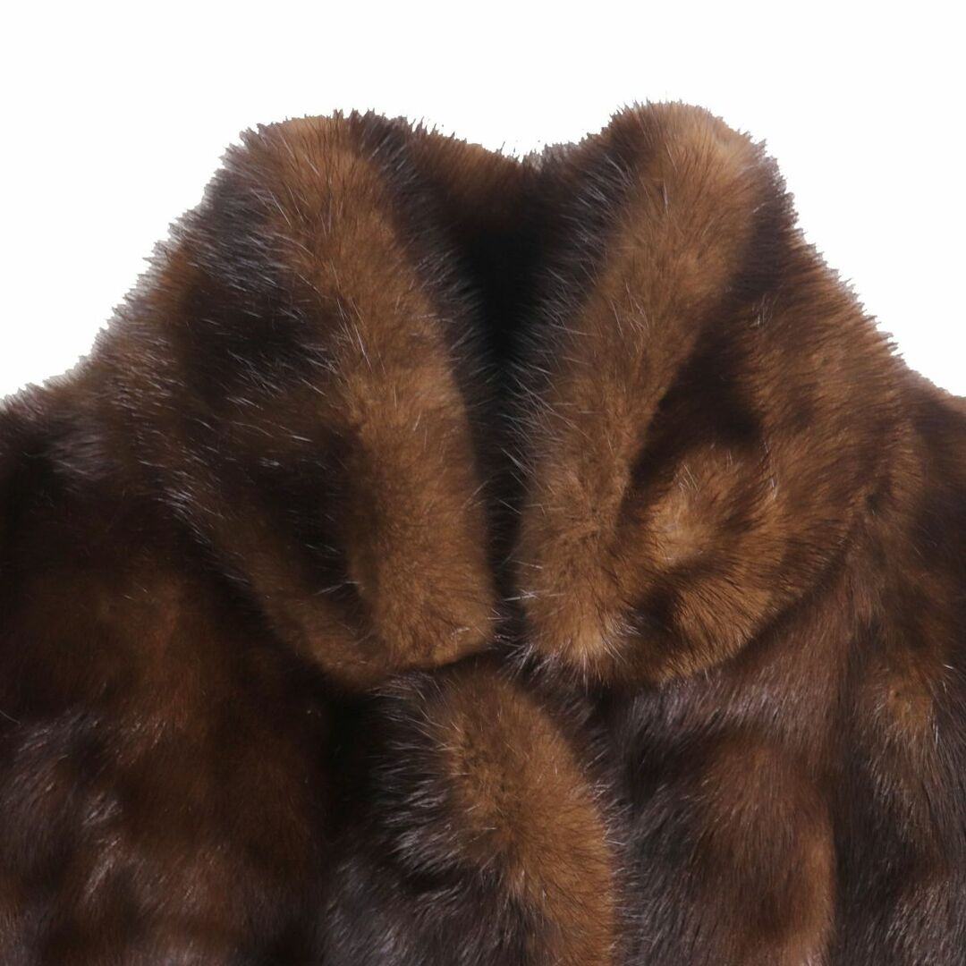 極美品★MOONBAT　ムーンバット　MINK　ミンク　本毛皮コート　ブラウン　11　毛質艶やか・柔らか◎