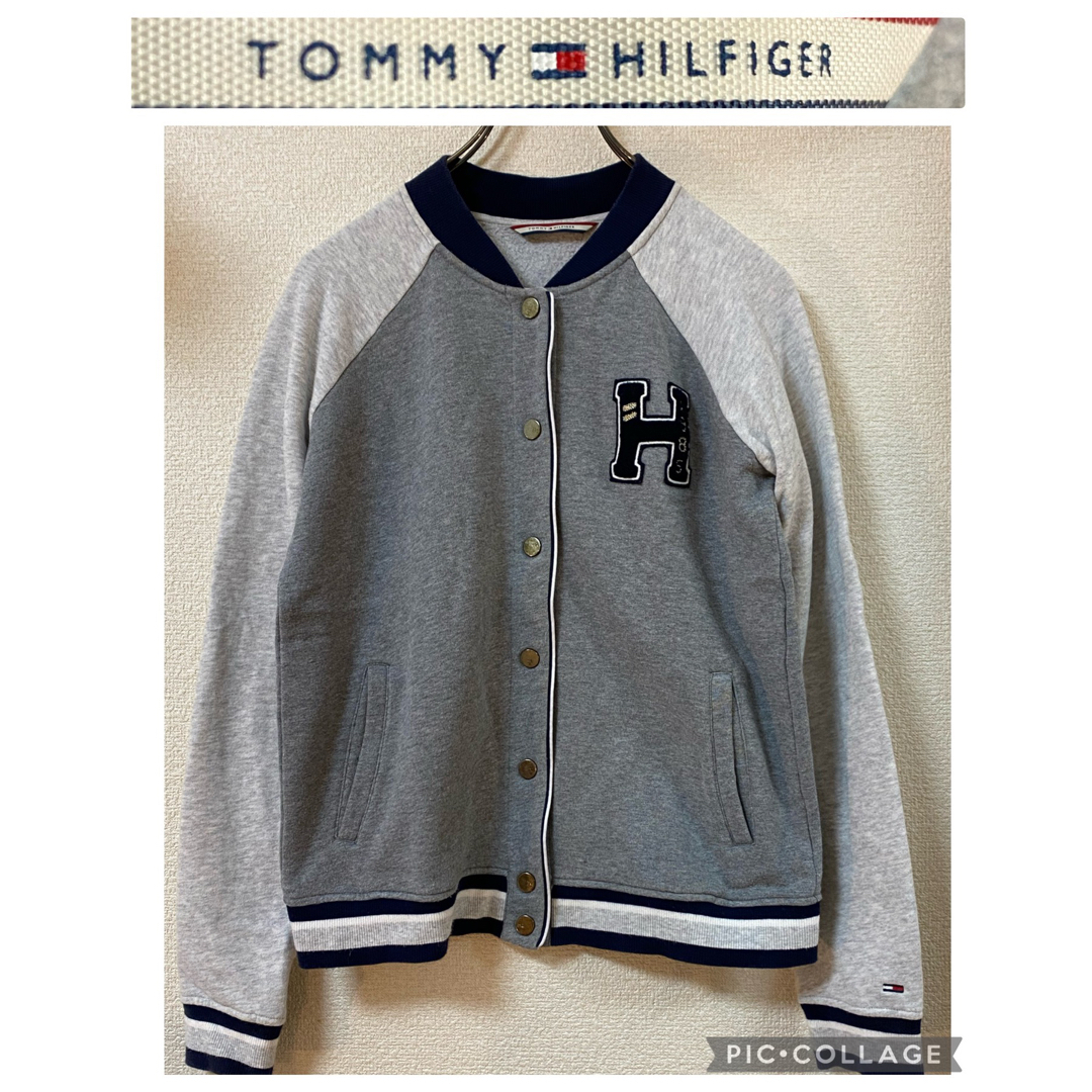 TOMMY HILFIGER(トミーヒルフィガー)のTOMMY HILFIGER 前スナップブルゾン【24時間以内匿名配送】 レディースのジャケット/アウター(スタジャン)の商品写真