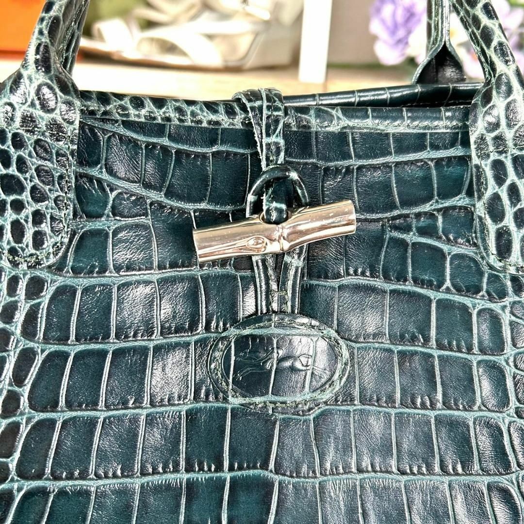 LONGCHAMP(ロンシャン)の着用1回 LONGCHAMP ロゾ オールレザー トートバッグ レディースのバッグ(ハンドバッグ)の商品写真