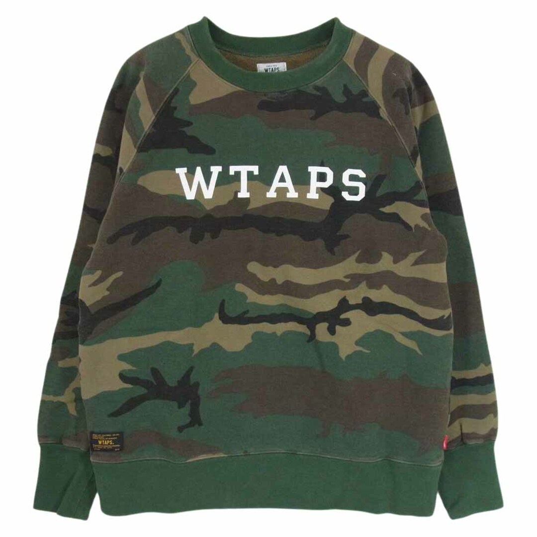 WTAPS ダブルタップス 15AW 152ATDT-CSM03S DESIGN CREW NECK 04 カモ クルーネック スウェット カーキ系 MM着丈