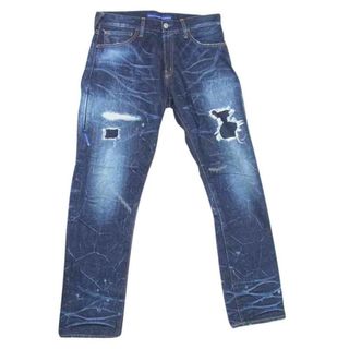 FRAGMENT DESIGN フラグメントデザイン VFP1038 × DENIM BY VANQUISH デニムバイヴァンキッシュ  THREE YEARS WASH WIDE STRAIGHT DENIM PANTS  ウォッシュ ワイド ストレート デニム パンツ インディゴブルー系 30【中古】(デニム/ジーンズ)