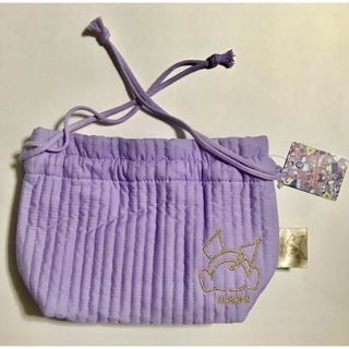 サンリオ(サンリオ)のサンリオ💜クロミ💜巾着ポーチ💜パープル♡ゴールド刺繍おしり♡しっぽ^o^(キャラクターグッズ)