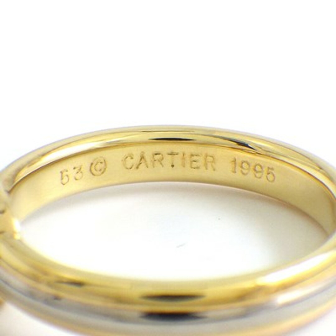 Cartier(カルティエ)のカルティエ Cartier リング モノストーン トリニティ スリーカラー ベゼル 1ポイント ダイヤモンド K18PG K18WG K18YG 12.5号 / #53 【中古】 レディースのアクセサリー(リング(指輪))の商品写真