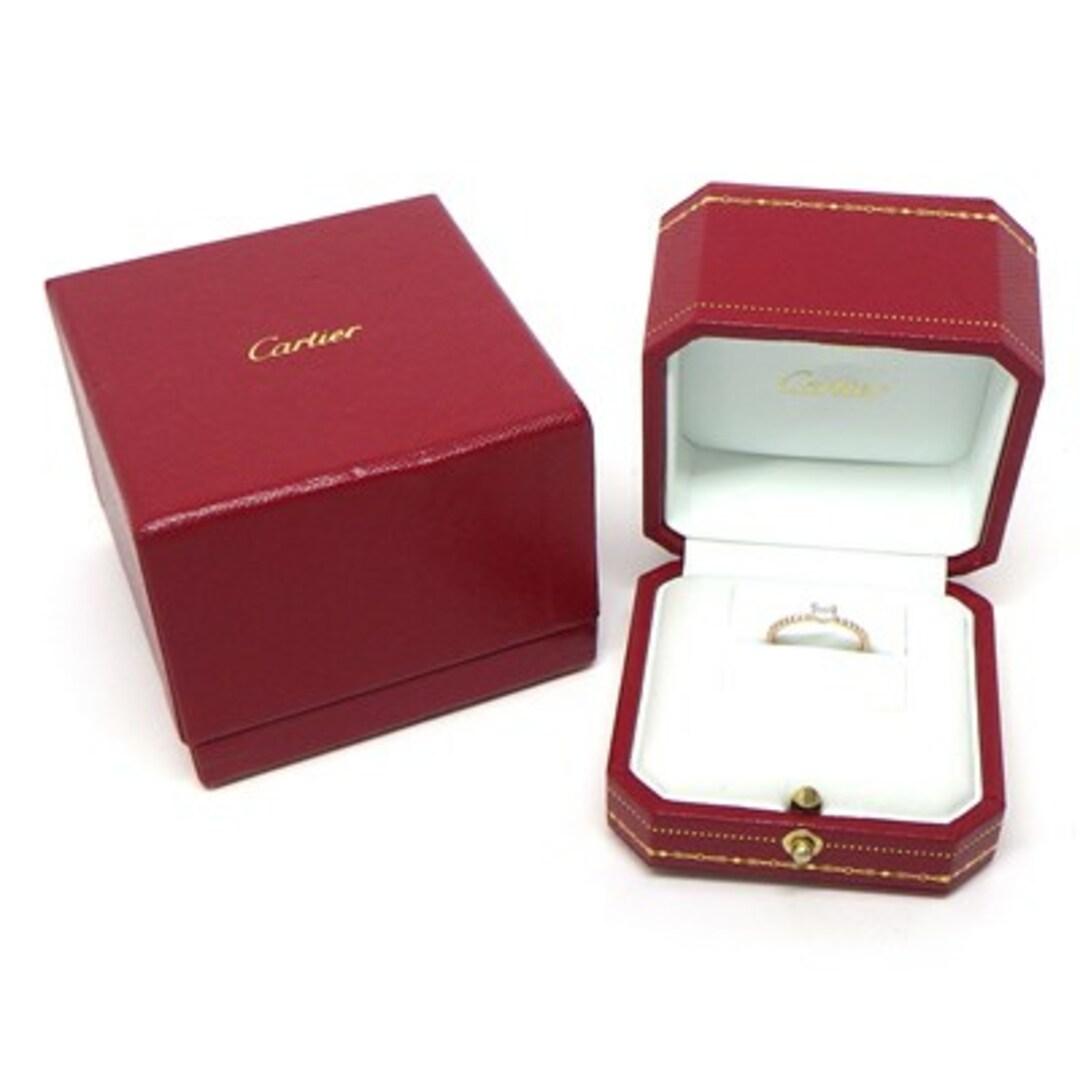 Cartier(カルティエ)のカルティエ Cartier リング エタンセル ドゥ B4216747 1ポイント エメラルドカット ダイヤモンド 0.18ct 22ポイント ハーフ エタニティ サークル ラウンドカット ダイヤモンド 計0.10ct K18PG 7号 / #47 【中古】 レディースのアクセサリー(リング(指輪))の商品写真