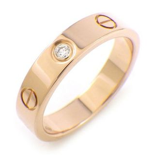 カルティエ(Cartier)のカルティエ Cartier リング ミニラブ B4050751 幅4mmモデル 1ポイント ダイヤモンド 0.02ct K18PG 11号 / #51 【箱・保付き】 【中古】(リング(指輪))