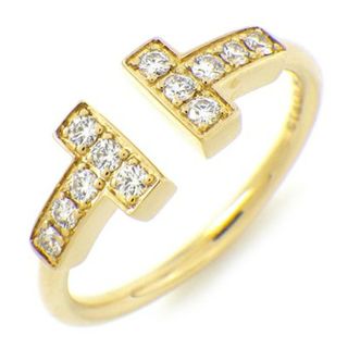 ティファニー(Tiffany & Co.)のティファニー Tiffany & Co. リング Tワイヤー 60147102 ダイヤモンド 計0.13ct K18YG 8号 【中古】(リング(指輪))