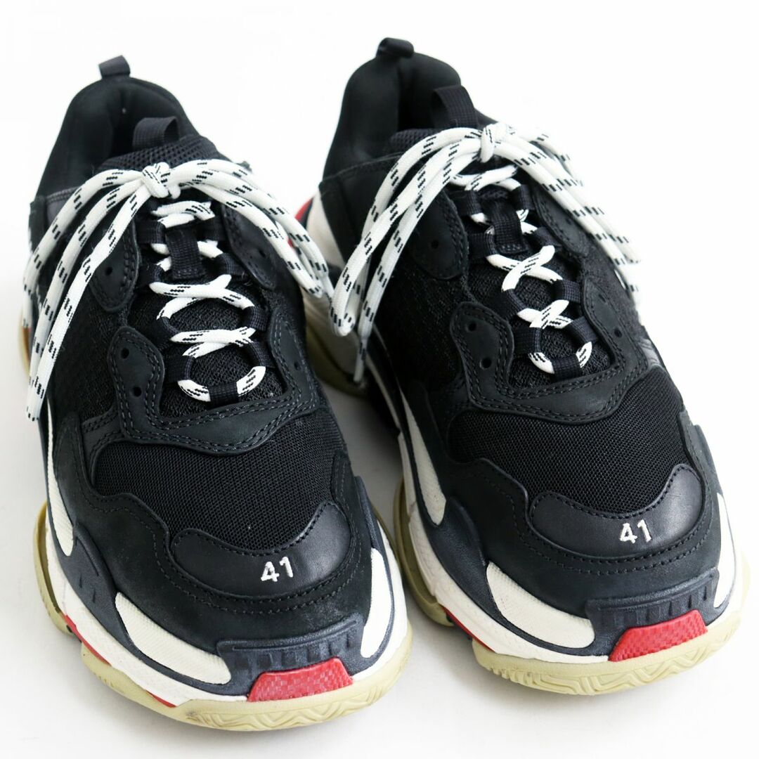 【ドンドン見直し】美品●BALENCIAGA バレンシアガ TRIPLE S/トリプル 533882 レザー使い ロゴ刺繍入  ダッドスニーカー/シューズ 27cm