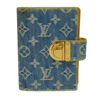 ルイヴィトン(LOUIS VUITTON)のLOUIS VUITTON ルイ・ヴィトン アジェンダ PM コアラ インディゴ ブルー マスタード スナップボタン 6穴式 モノグラム デニム 手帳カバー R20010(手帳)