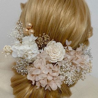 髪飾り ドライフラワー ヘアピン ヘッドドレス 結婚式 卒業式 成人式 前撮り(ヘアアクセサリー)