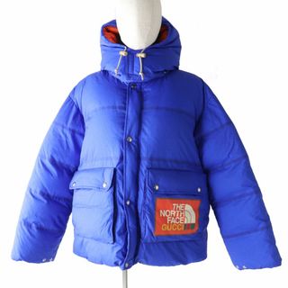 グッチ(Gucci)の極美品◎正規品 GUCCI グッチ×THE NORTH FACE ザノースフェース 663735 フード付 ダウンジャケット／パデッドジャケット 青×オレンジ M(ダウンジャケット)