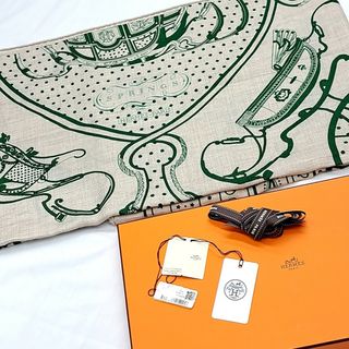 エルメス(Hermes)のエルメス カレジュアン カシミアシルク バンダナ カシシル ストール 箱付(ストール/パシュミナ)