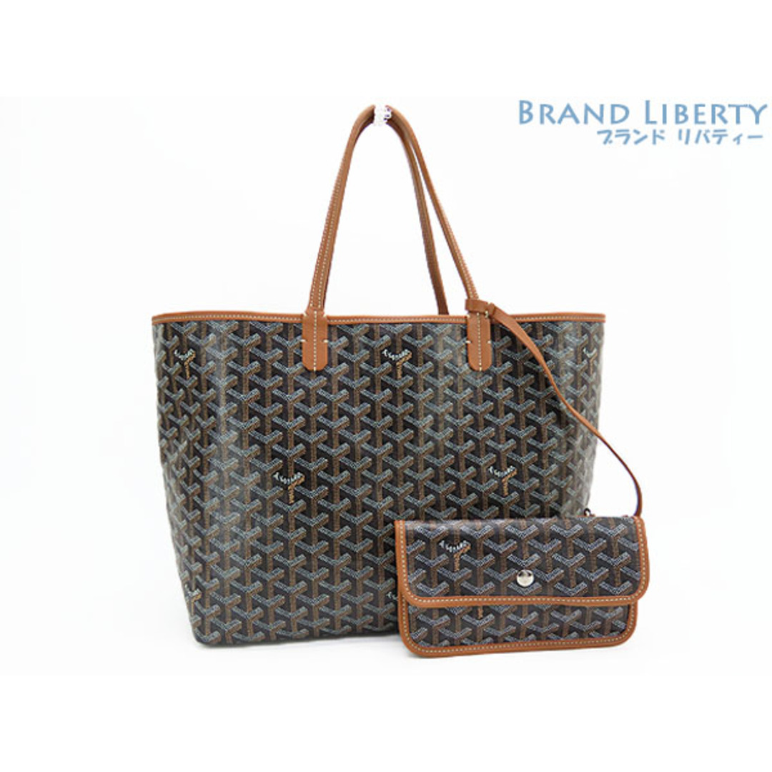 ゴヤール GOYARD サンルイPM ポーチ付き トートバッグ ヘリンボーン