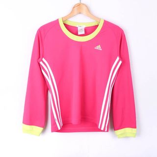 アディダス(adidas)のアディダス 長袖Tシャツ クライマライト サイドライン スポーツウエア レディース Mサイズ ピンク adidas(Tシャツ(長袖/七分))