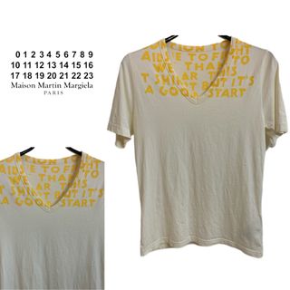 マルタンマルジェラ(Maison Martin Margiela)のMARTIN MARGIELA 2017SS エイズTシャツ オフホワイト× 黄(Tシャツ/カットソー(半袖/袖なし))