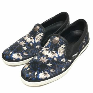 ジミーチュウ(JIMMY CHOO)の中古jimmychooブルーサテンフラワースリッポン４２(スリッポン/モカシン)