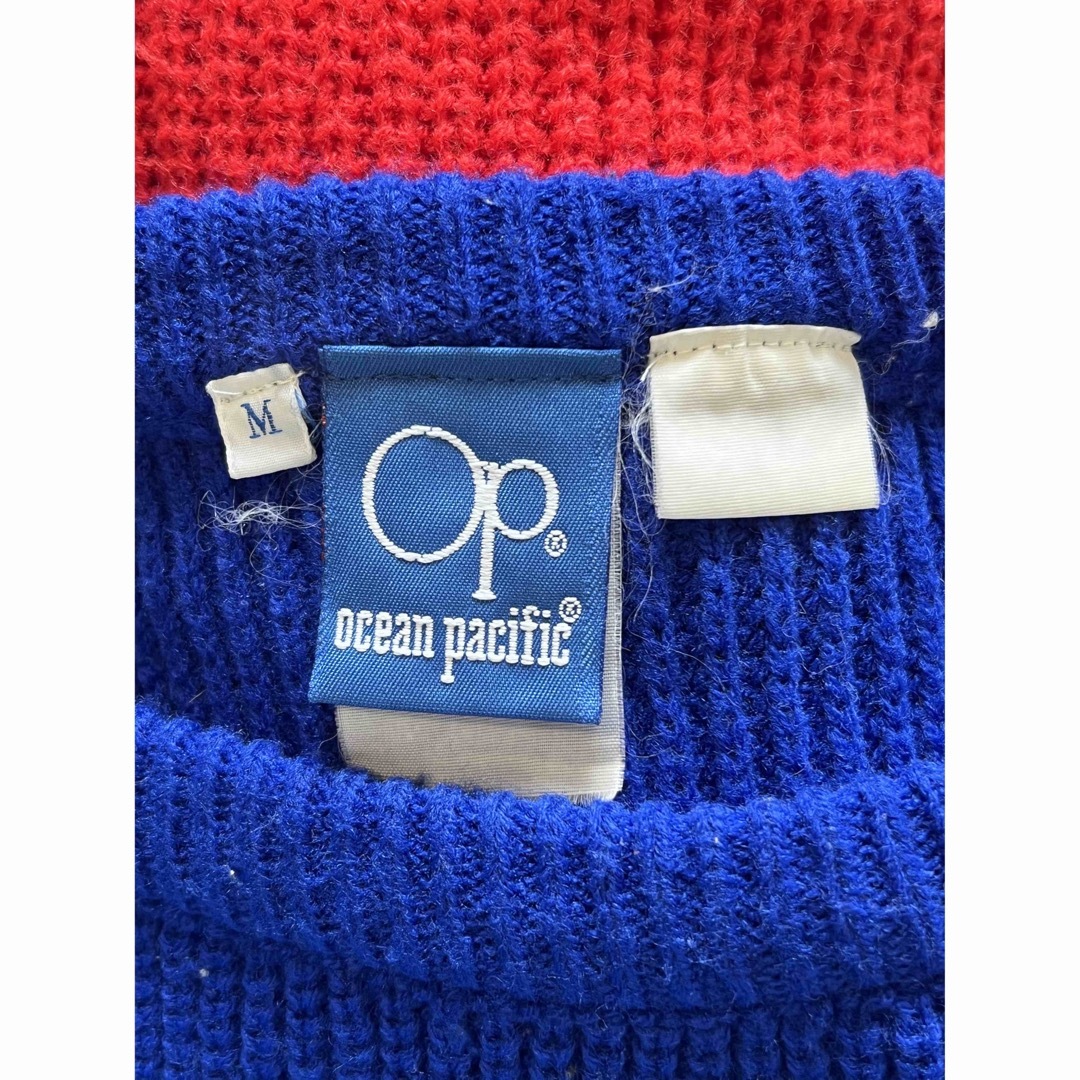 OCEAN PACIFIC(オーシャンパシフィック)のOcean Pacific OP マルチカラー レインボーニット 70s 80s メンズのトップス(ニット/セーター)の商品写真