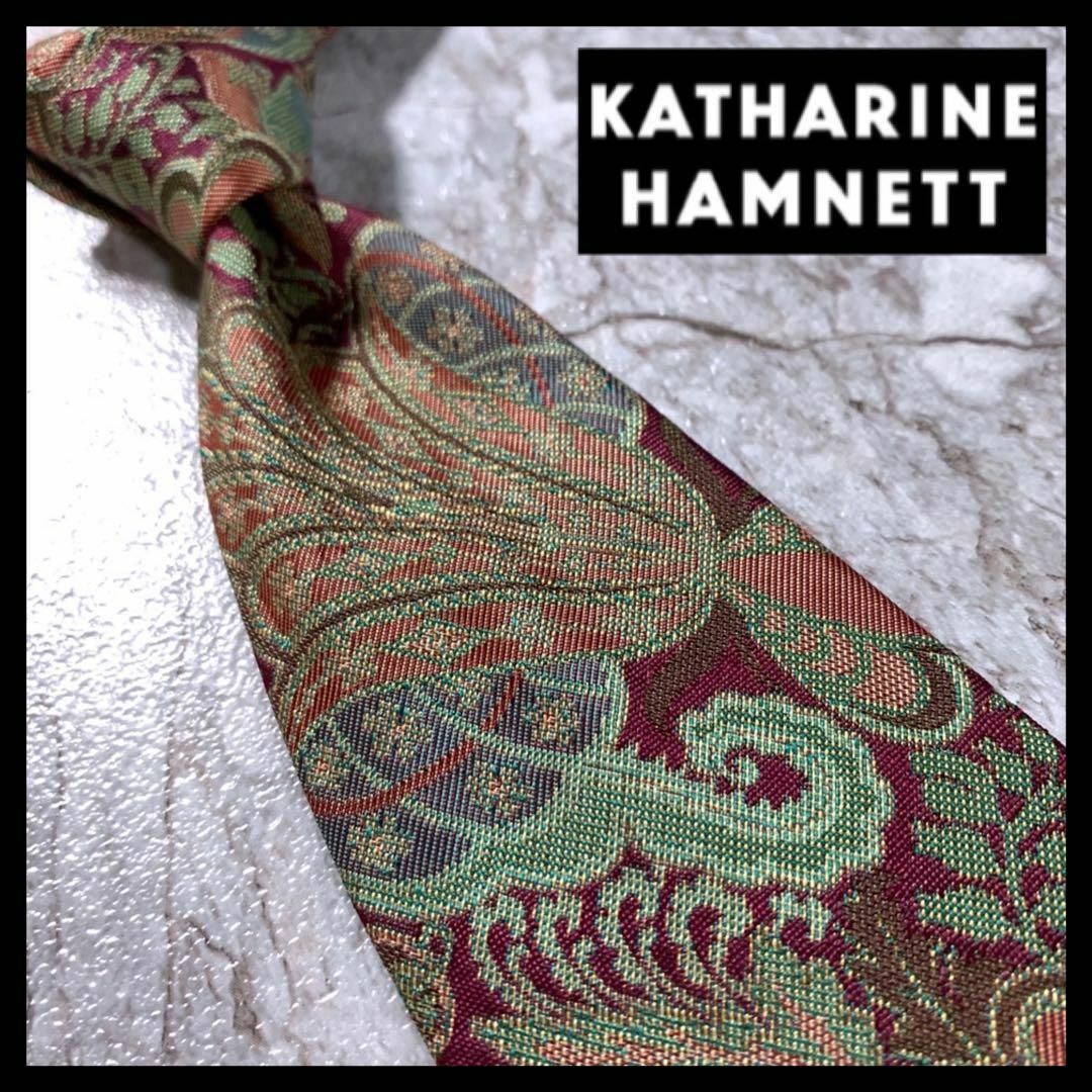 KATHARINE HAMNETT(キャサリンハムネット)のキャサリンハムネット ブランド ネクタイ ボタニカル 総柄 和柄 シルク メンズのファッション小物(ネクタイ)の商品写真