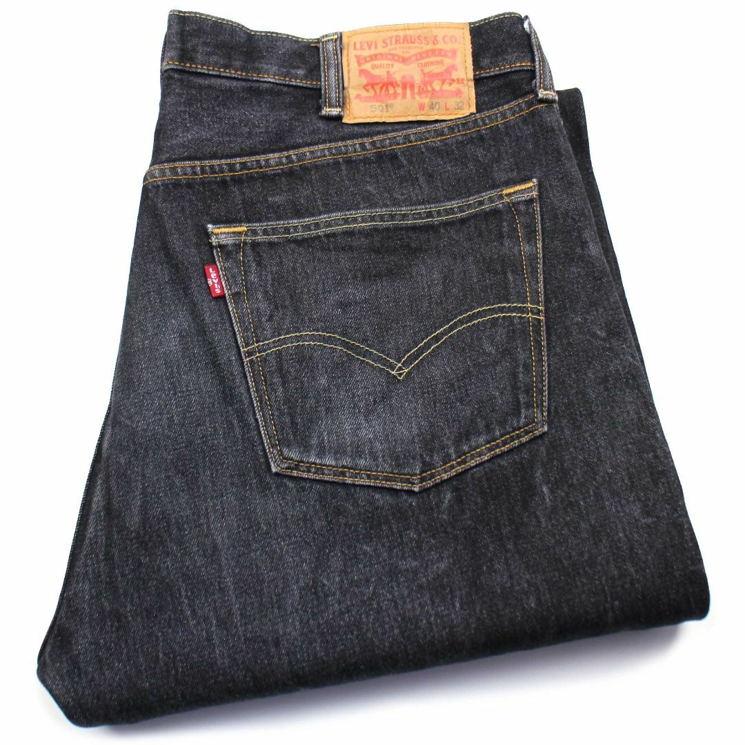 メキシコ製 Levi'sリーバイス 501 ダメージ 先染め ブラック デニムパンツ w40 L32★SDP2266 ジーンズ ストレート ビッグサイズ