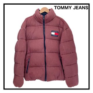 トミージーンズ(TOMMY JEANS)のトミージーンズ　中棉ブルゾン　ダウンジャケット　レッド　アウター　メンズ　S(ダウンジャケット)