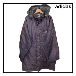 アディダス(adidas)の90s　アディダス　ダウン　ベンチコート　ジャケット　中棉　パープル　メンズ(ダウンジャケット)