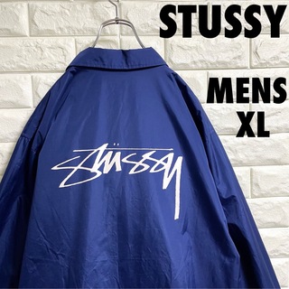 ステューシー(STUSSY)のSTUSSY  ステューシー　コーチジャケット　刺繍ロゴ　メンズXLサイズ(その他)