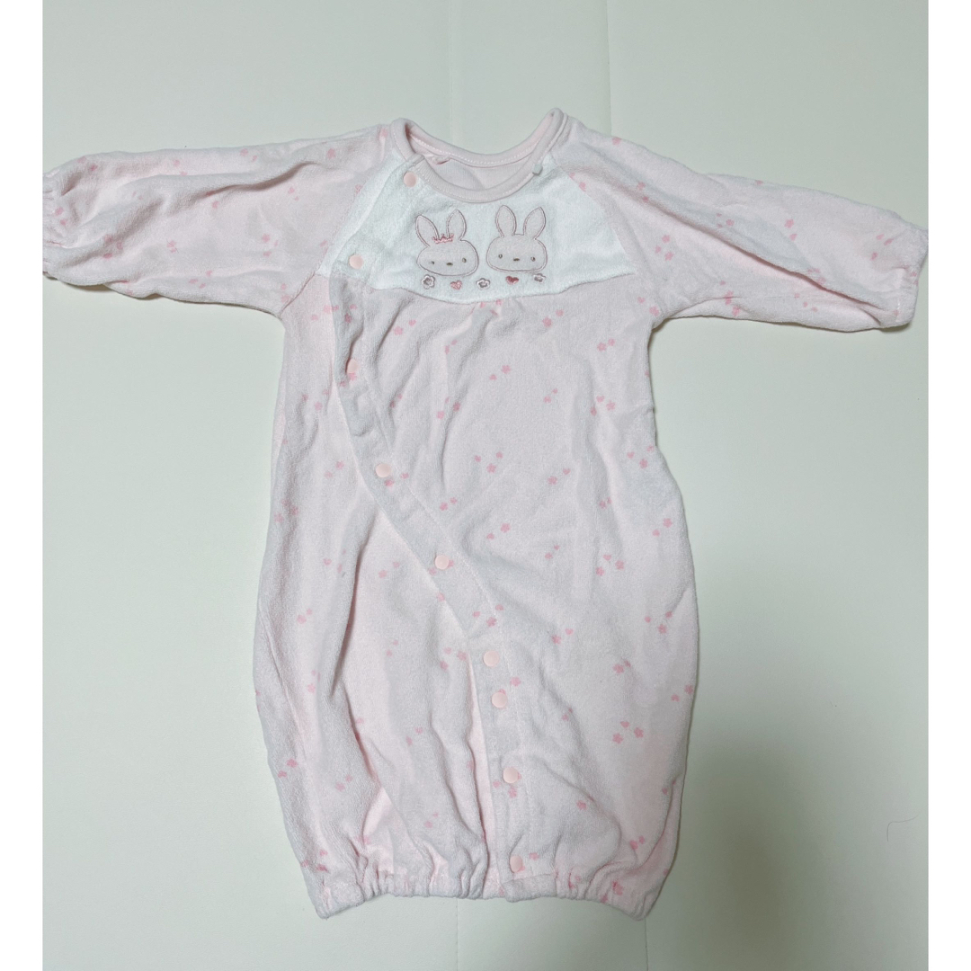 西松屋(ニシマツヤ)の西松屋　ツーウェイオール　女の子　ピンク キッズ/ベビー/マタニティのベビー服(~85cm)(カバーオール)の商品写真