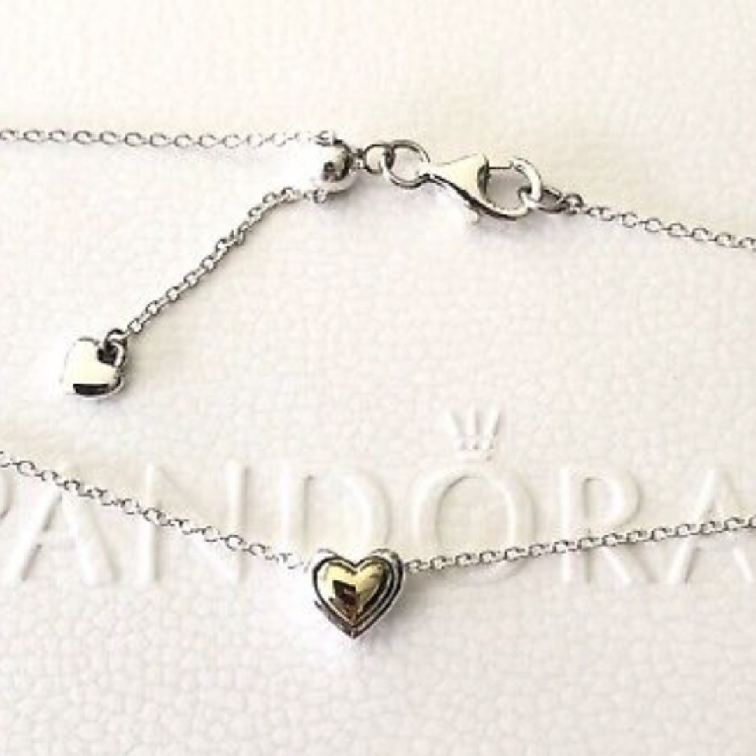 PANDORA - PANDORAパンドラ ツートンハート ピアス・ネックレス PANDORA - PANDORAパンドラ ツートンハート ピアス・ネックレス