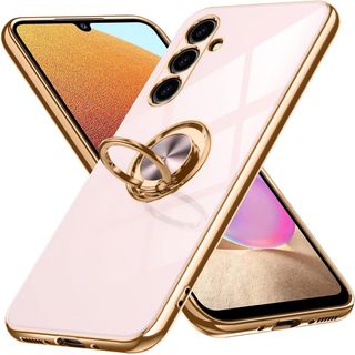 ギャラクシー(Galaxy)のGalaxy a54 ケース おしゃれ リング付き ソフトケース ピンク(Androidケース)