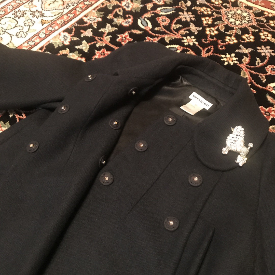 SONIA RYKIEL(ソニアリキエル)のお洒落なソニアリキエルコート　ネイビー レディースのジャケット/アウター(ピーコート)の商品写真