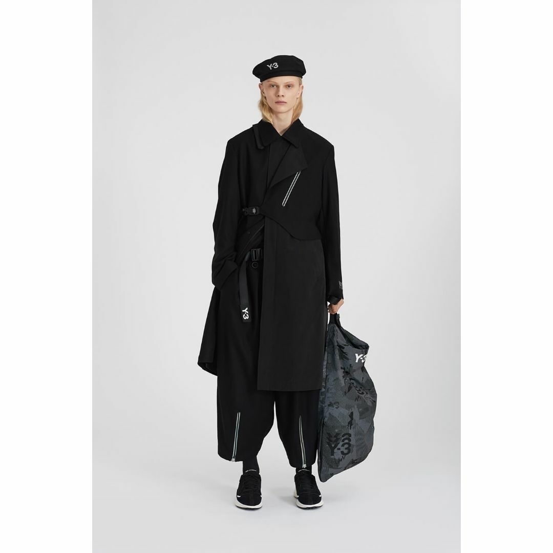 Yohji Yamamoto(ヨウジヤマモト)の中古美品Y-3異素材切替変形トレンチコートXS メンズのジャケット/アウター(トレンチコート)の商品写真