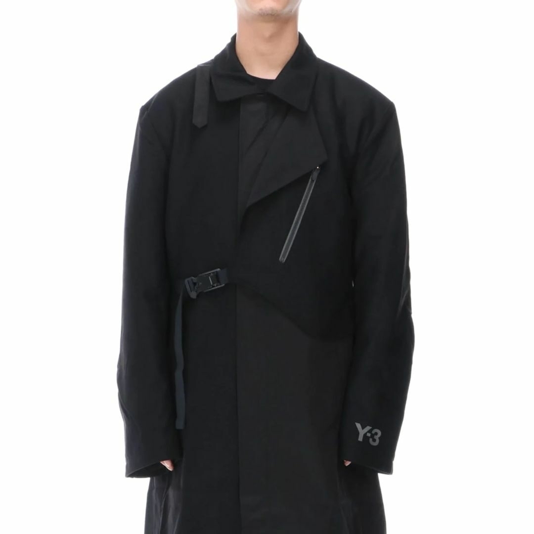 Yohji Yamamoto(ヨウジヤマモト)の中古美品Y-3異素材切替変形トレンチコートXS メンズのジャケット/アウター(トレンチコート)の商品写真