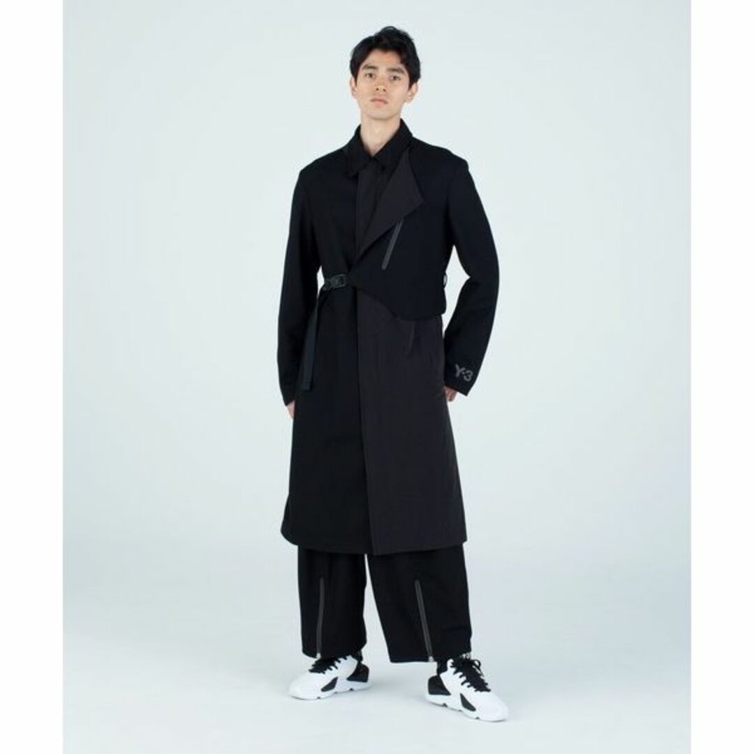 Yohji Yamamoto(ヨウジヤマモト)の中古美品Y-3異素材切替変形トレンチコートXS メンズのジャケット/アウター(トレンチコート)の商品写真