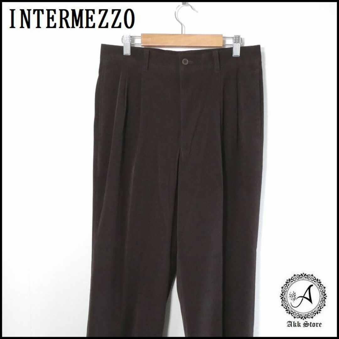 INTERMEZZO(インターメッツォ)のINTERMEZZO ダーバン メンズズボン タックパンツ こげ茶 メンズのパンツ(スラックス)の商品写真