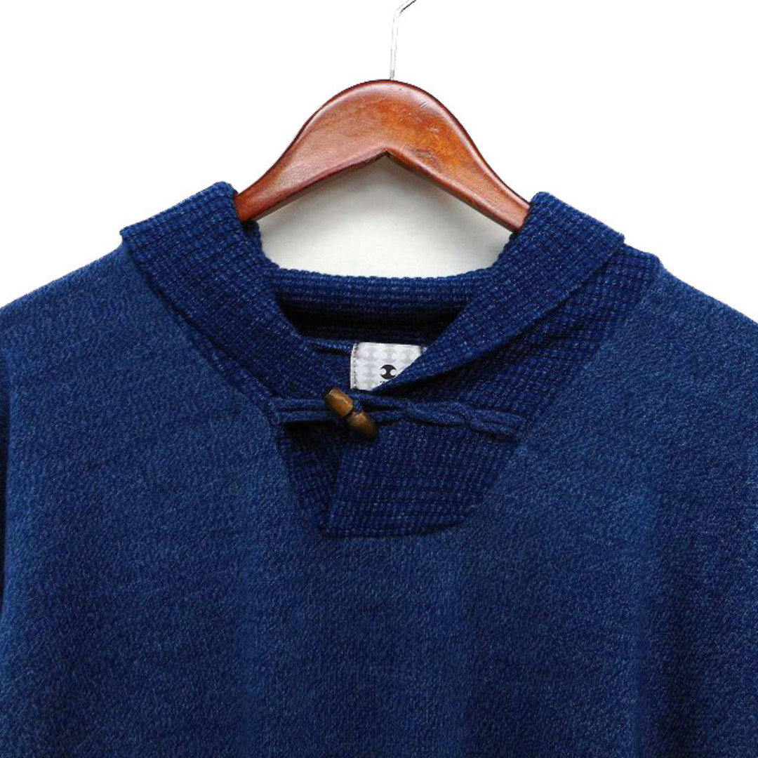 TAKEO KIKUCHI(タケオキクチ)のタケオキクチ タグ付き ニット セーター リブ メランジ 長袖 LL ブルー メンズのトップス(ニット/セーター)の商品写真