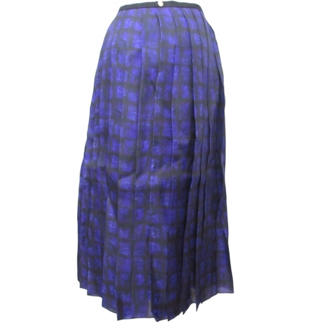 Drawer(ドゥロワー)のドゥロワー 美品 20AW シルク プリントプリーツ ロングスカート 紫 S レディースのスカート(ロングスカート)の商品写真