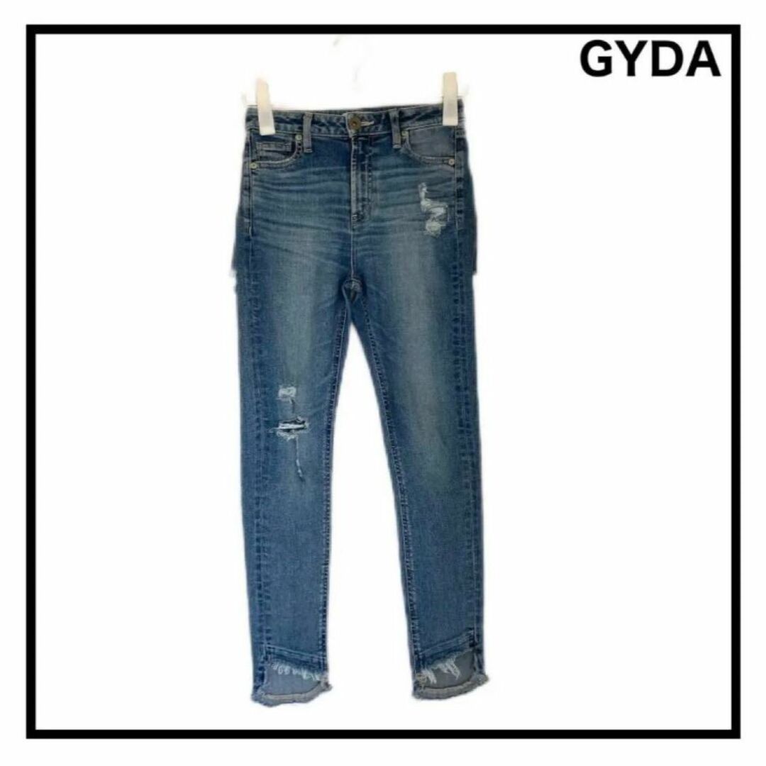 GYDA(ジェイダ)の【GYDA】　ジェイダ　スキニーデニムパンツ　レディース　ダメージ加工　Mサイズ レディースのパンツ(デニム/ジーンズ)の商品写真