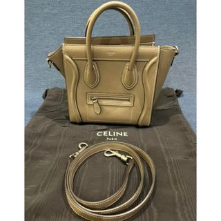 セリーヌ(celine)のセリーヌ　ラゲージナノ　ドラムドカーフスキン　スリ(ハンドバッグ)