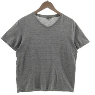 シーケーカルバンクライン(ck Calvin Klein)のck Calvin Klein Tシャツ Vネック ロゴパターン柄 グレー L(Tシャツ/カットソー(半袖/袖なし))